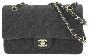 chanel 255 reissue classic flap vintage classic quilted rare dark blue denim shoulder bag 0 4 960 960