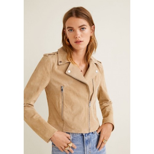 Giacca pelle beige donna clearance