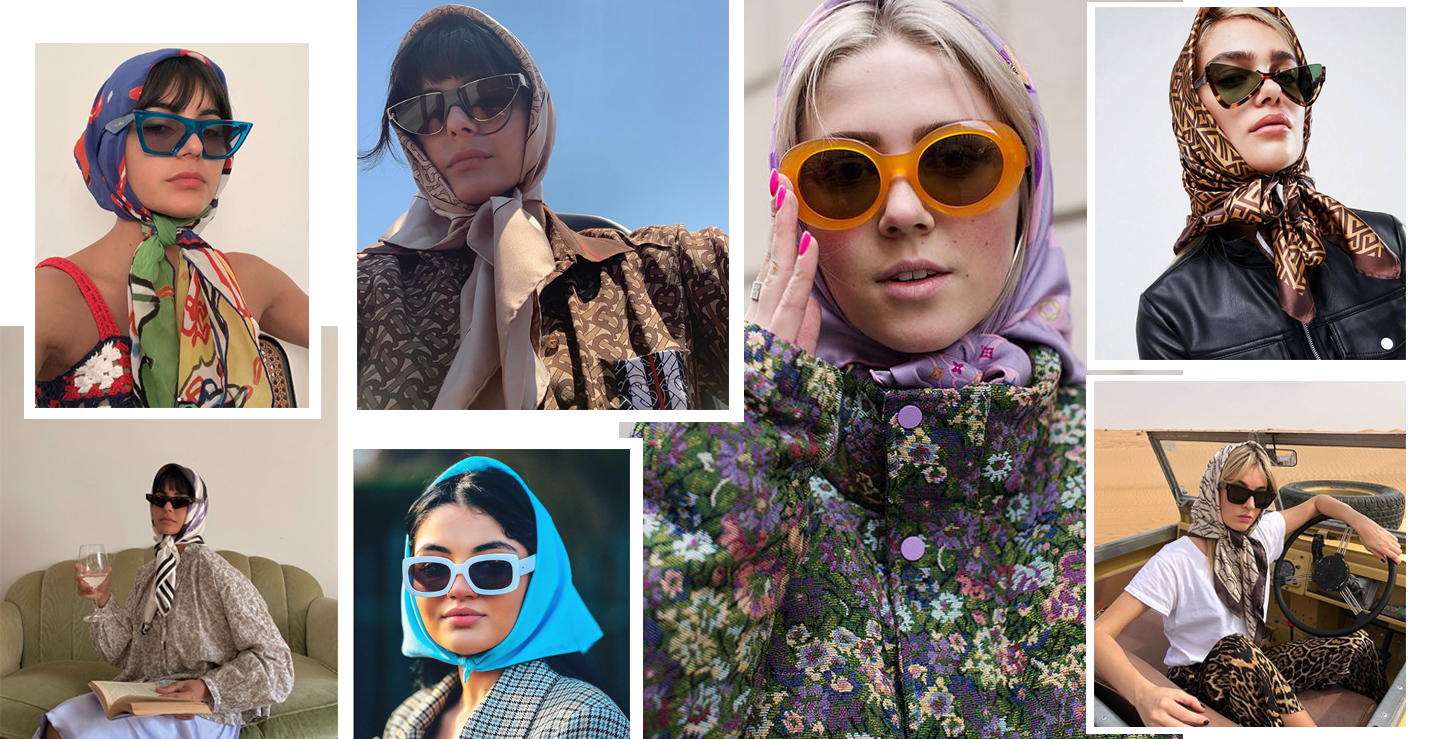 trends 2020 accessorio foulard headscarf streetstyle fashion babushka